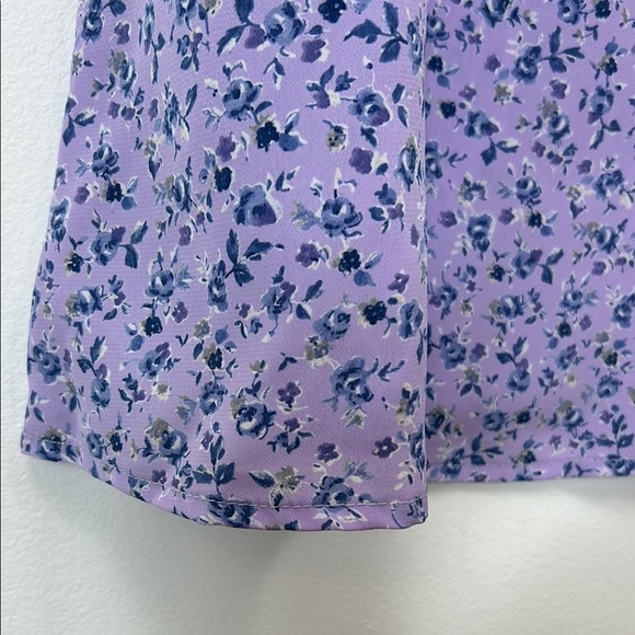 Vintage Lilac Floral Slip Dress Purple Flower Feminine Strap Petite Vacation - Picture 3 of 11